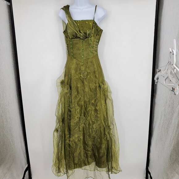 NWT Cherlone Forest Fairycore Ethereal Renaissance Nature Fantasy Prom Dress 8 1 - Picture 3 of 16